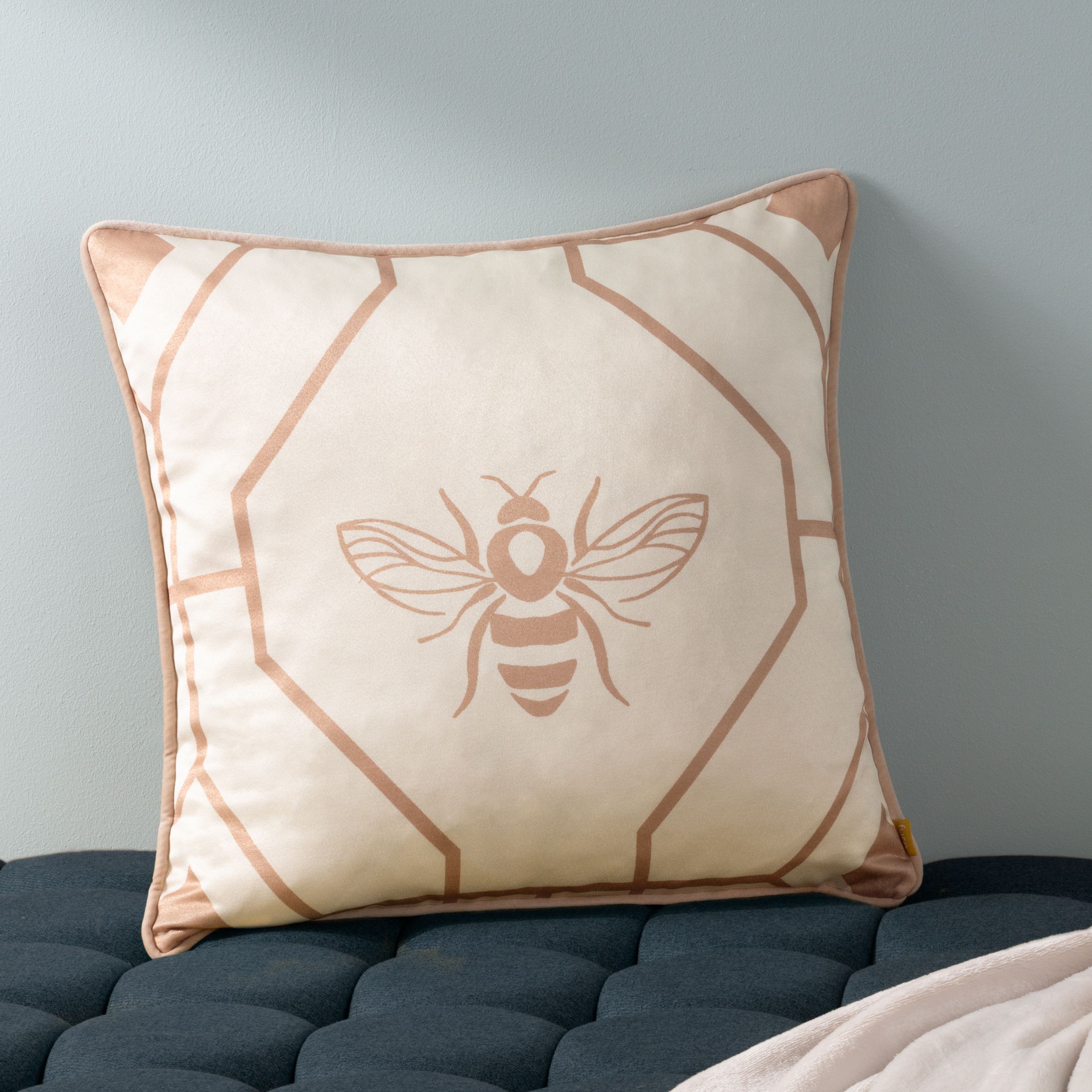 Furn Bee Deco Geometric Piped Cushion in Gold
