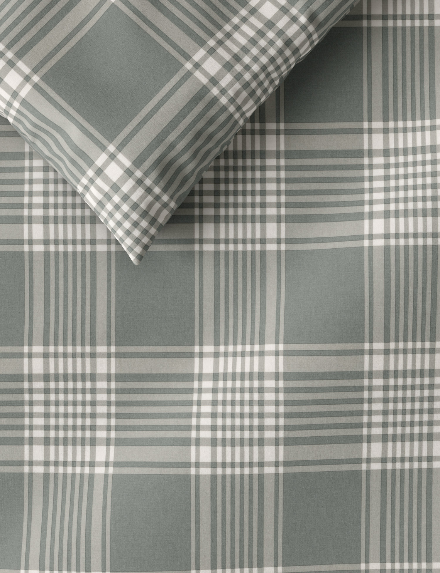 M&S Cotton Blend Checked Bedding Set