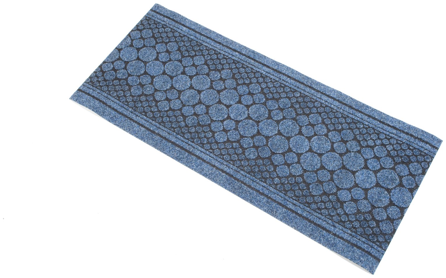 Pebbles Print Indoor Cut Pile  Runner - 67x150cm - Blue