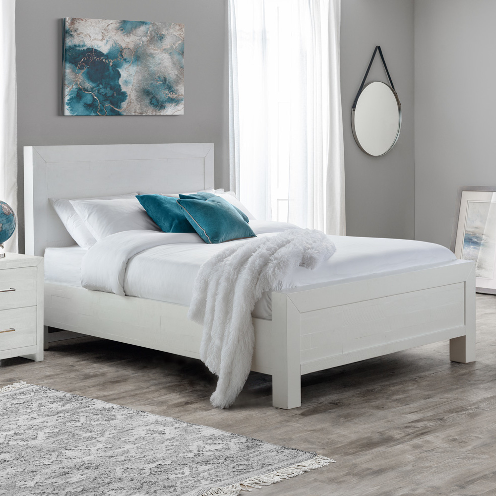 Hoxton White Wooden Bed Frame - 6ft Super King Size