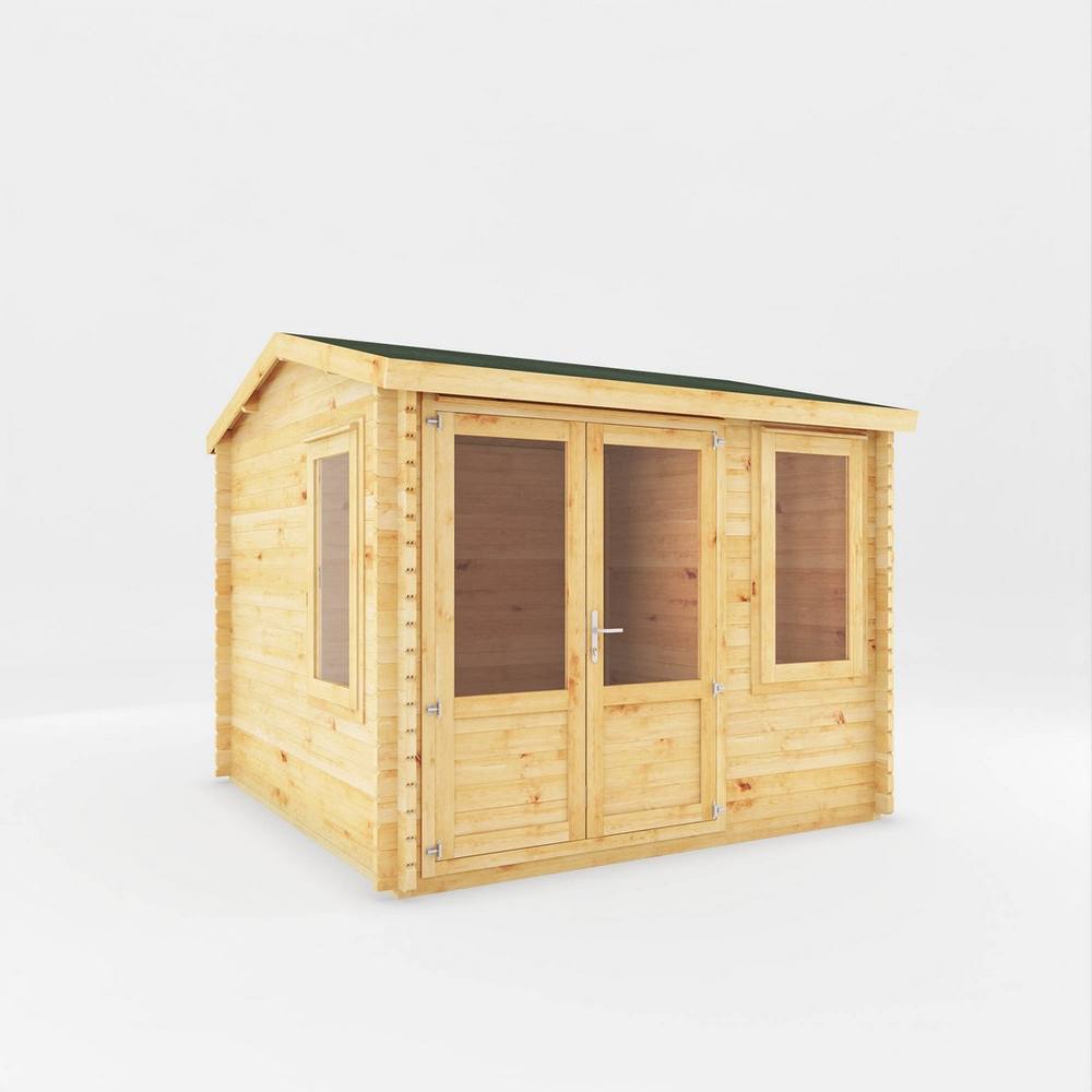 Mercia 3 x 3 m Home Office Elite 28 mm Log Cabin - L314.3 x W303.2 x H260 cm in Brown