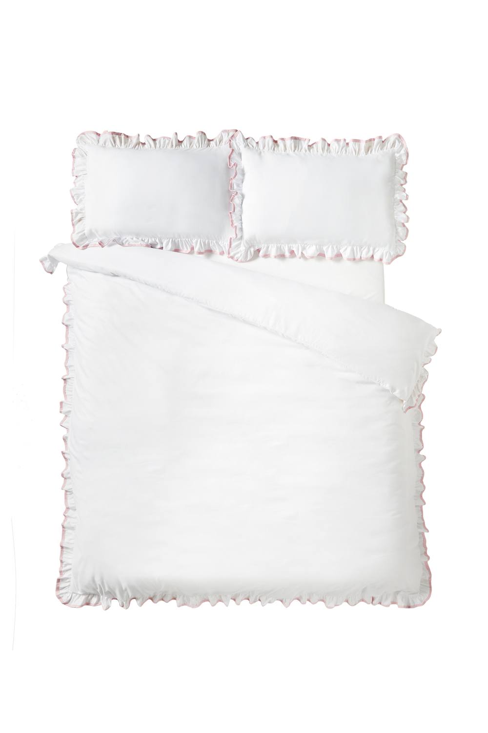 Catherine Lansfield 'So Soft Mono Frill' Duvet Cover Set in Pink 4