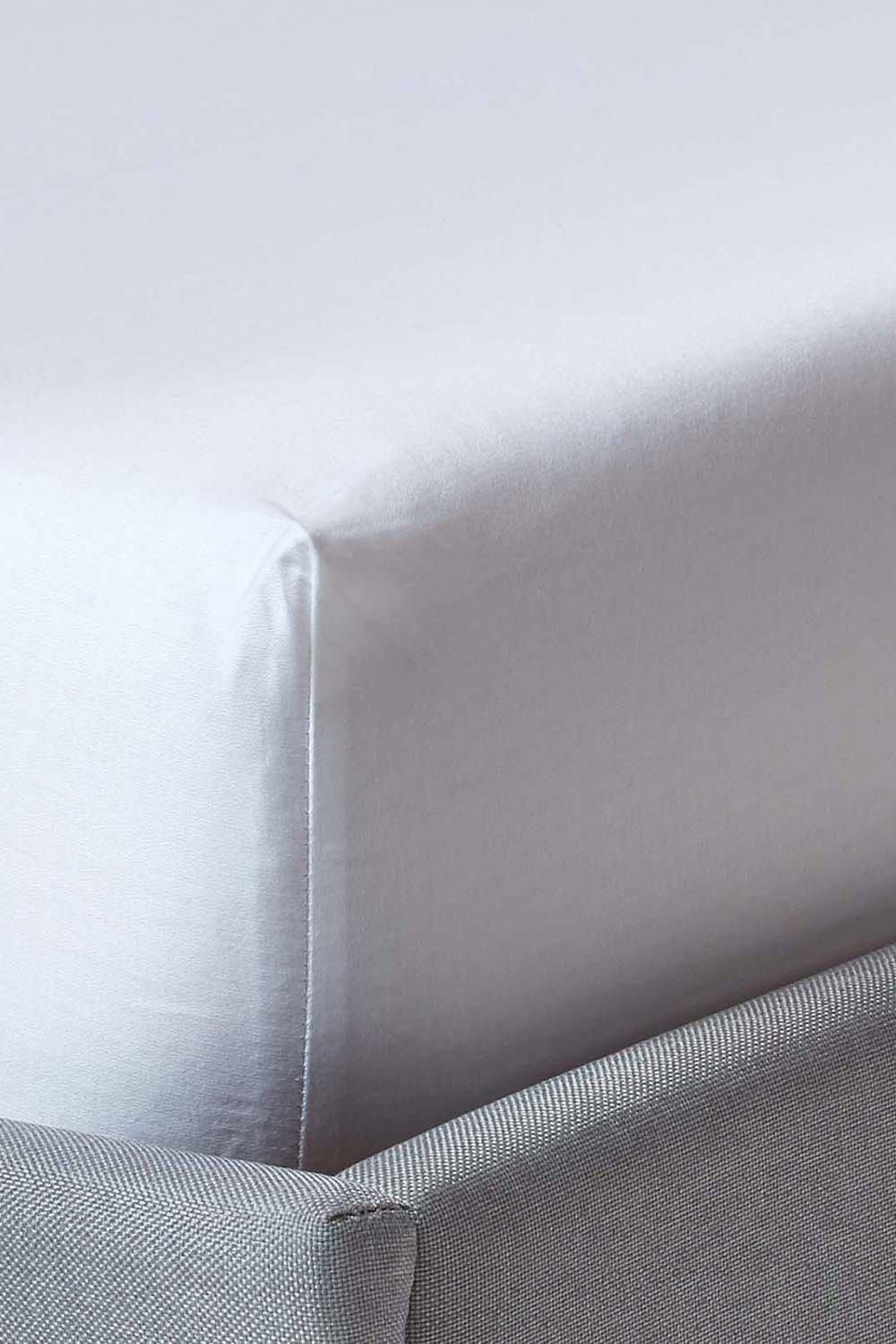 Homescapes Sateen Cotton Deep Fitted Sheet 18 inch 400 Thread Count in White