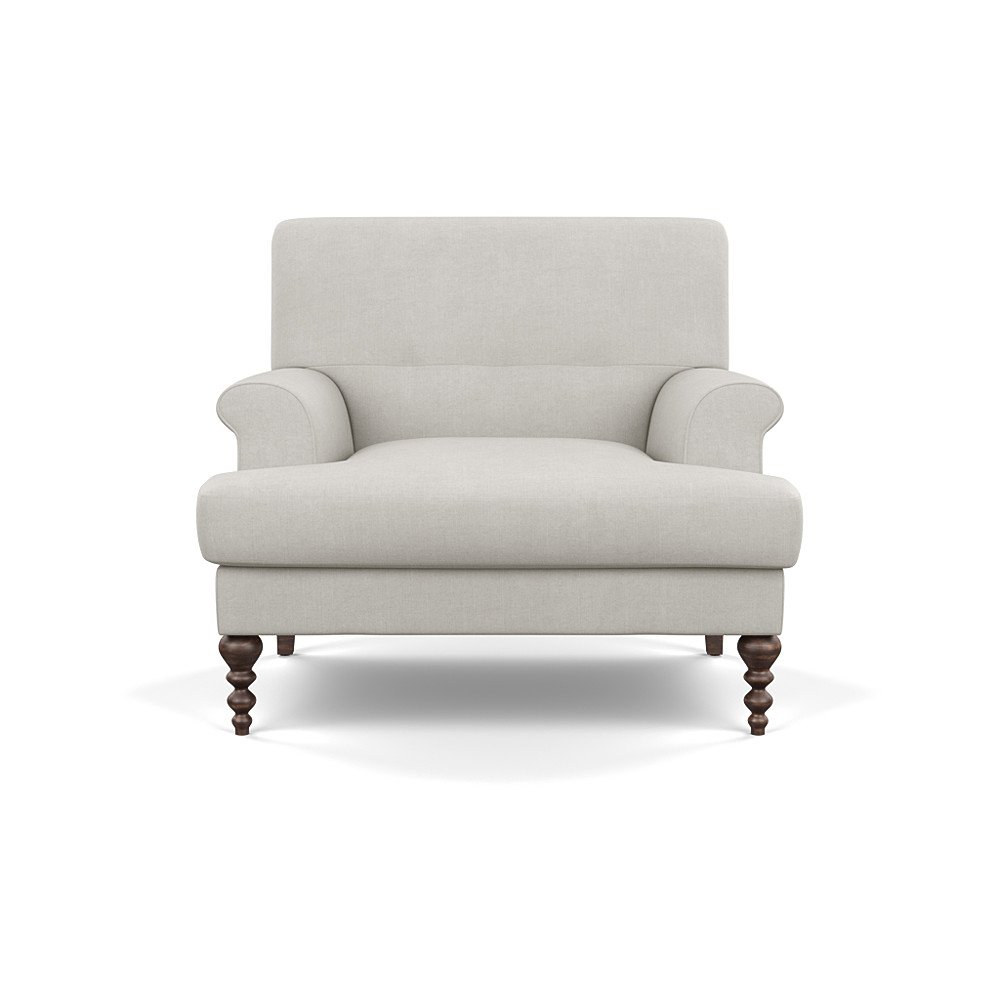 SCP Oscar Formal Armchair Capelo Linen-Cotton Sea Salt Walnut Feet