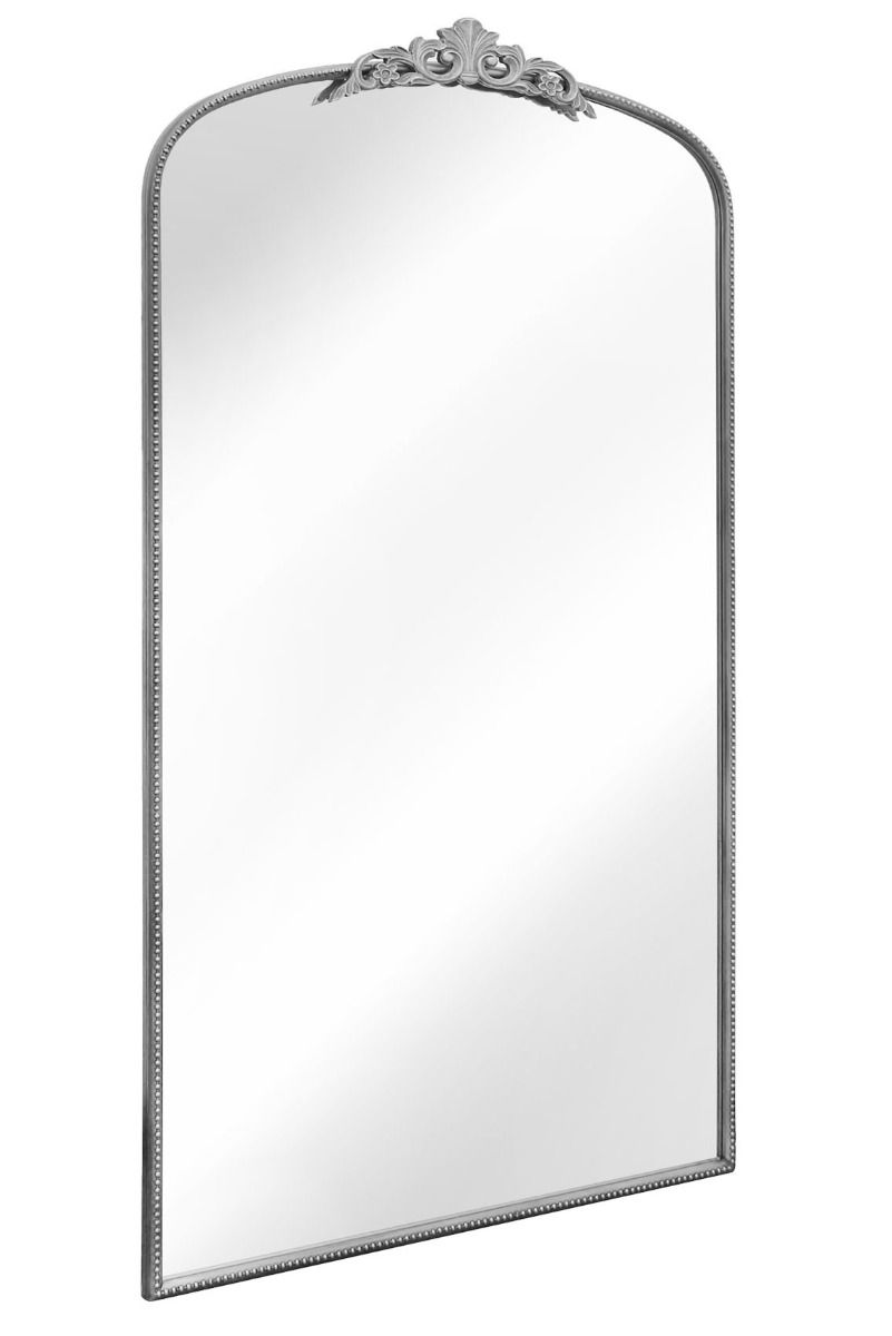 MirrorOutlet Silver Metal Framed Arched Wall Mirror 68" X 38" (174CM X 96CM) 4
