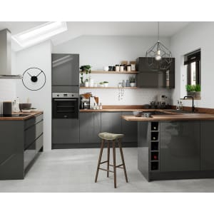 Wickes Madison Dark Grey L-Shape Corner Wall Unit - 625mm