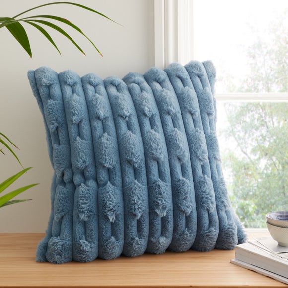 Bianca Carved Faux Fur Square Cushion
