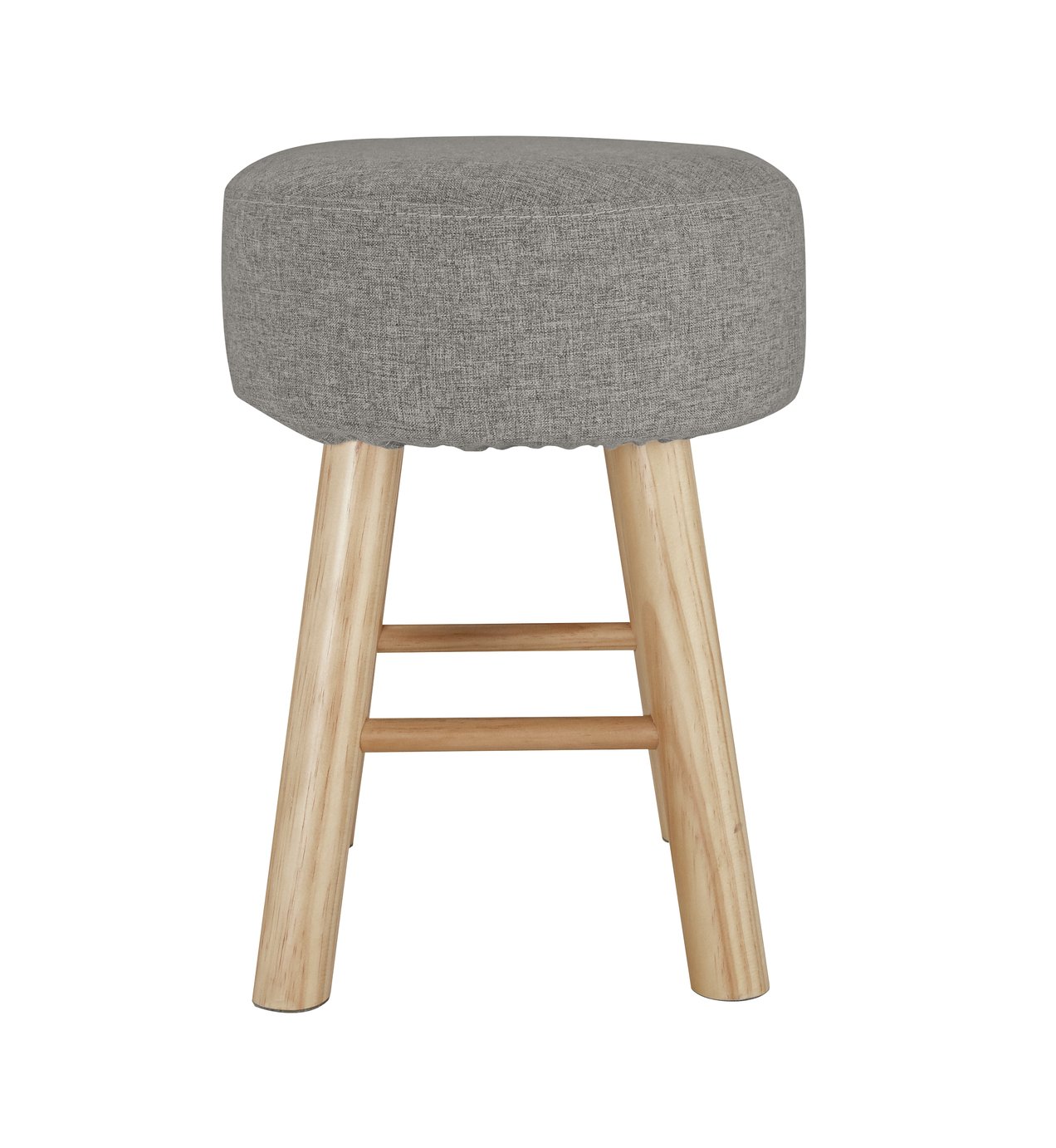 Habitat Sophie Small Fabric Footstool - Light Grey