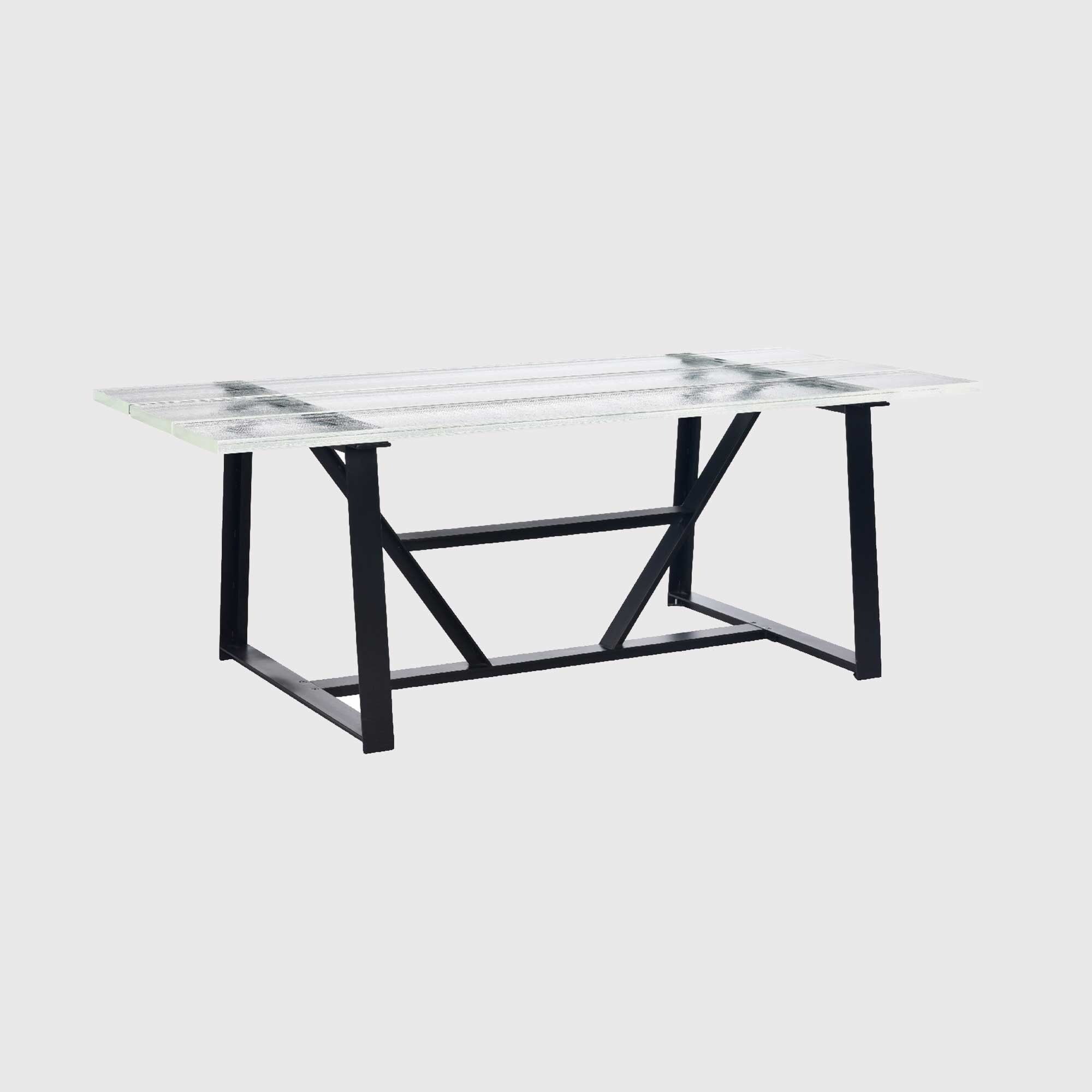 Timothy Oulton Iceberg Dining Table 213cm, Neutral Glass | W213cm | Barker & Stonehouse