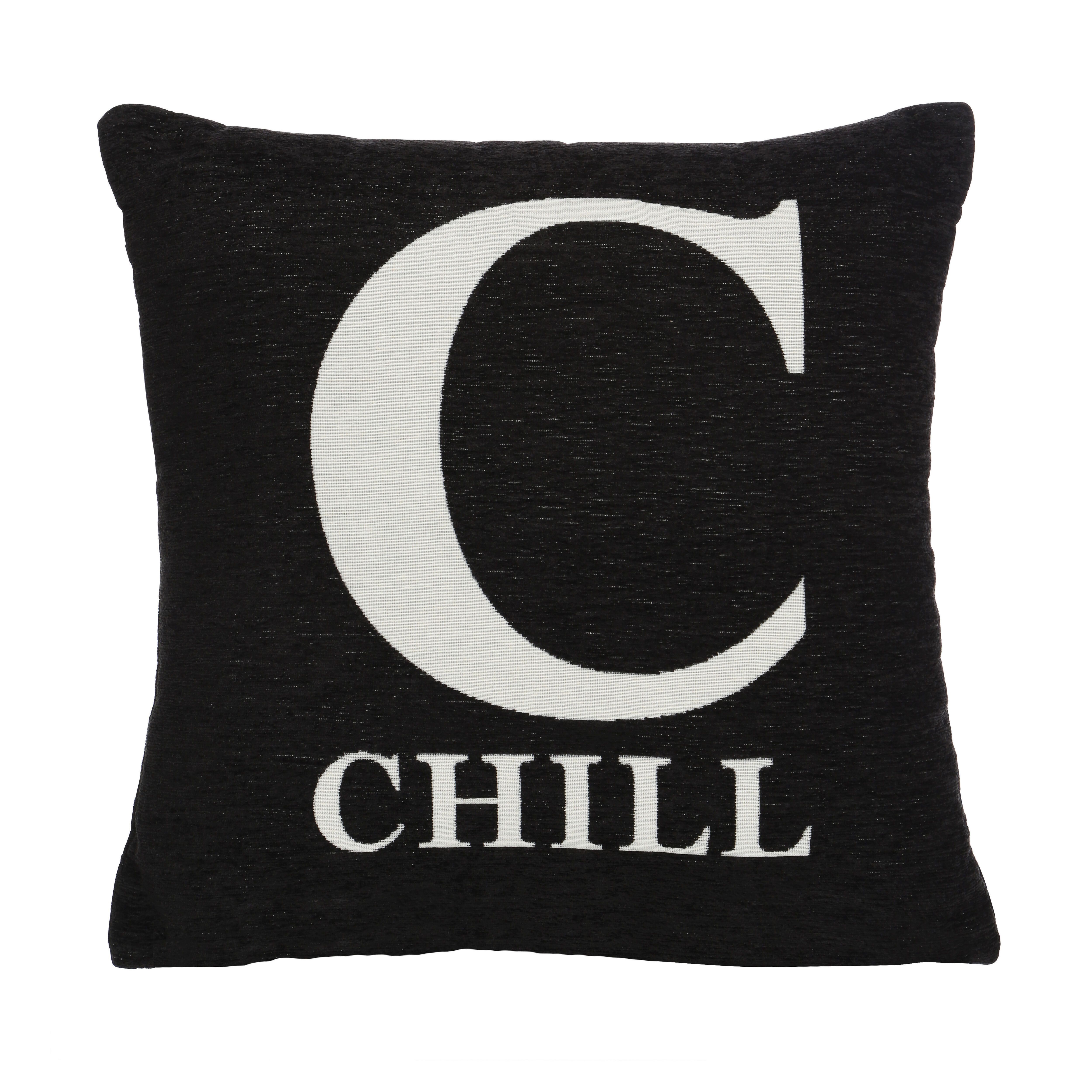 Orsina Chill Words Cushion in Black