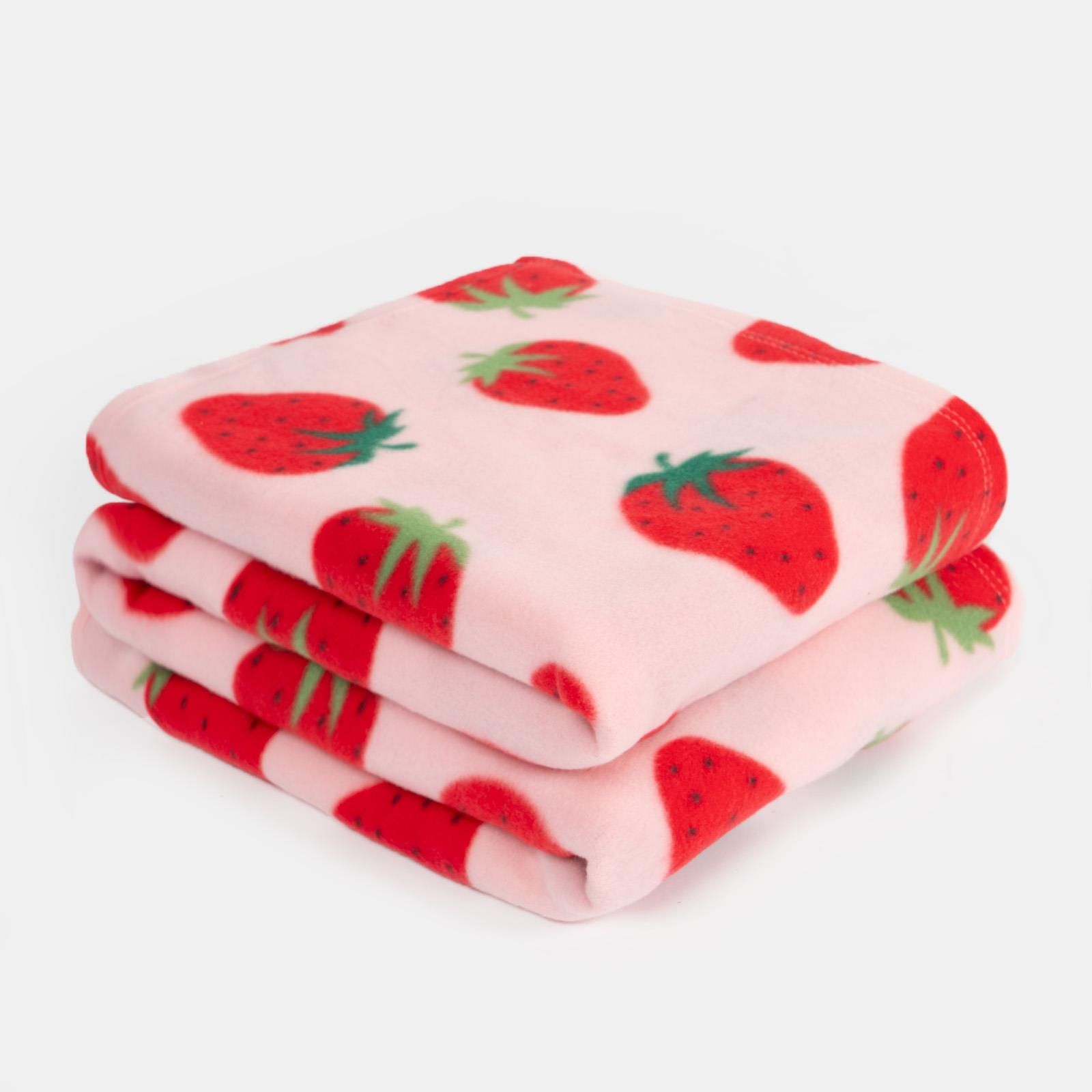 OHS Wholesale Strawberry 10 x Fleece Blanket Sofa Throw Joblot in Light Pink