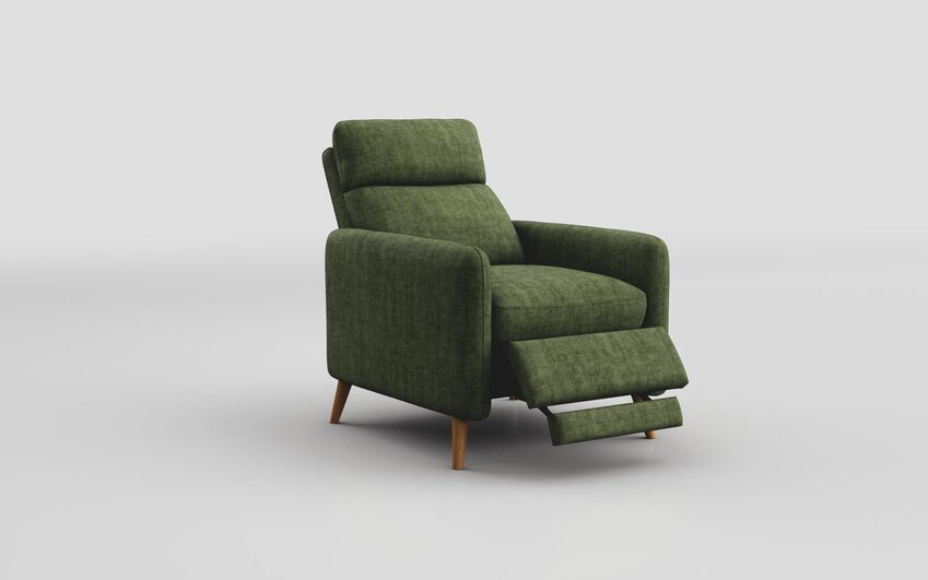 Green Fabric Bellaria Push Back Armchair