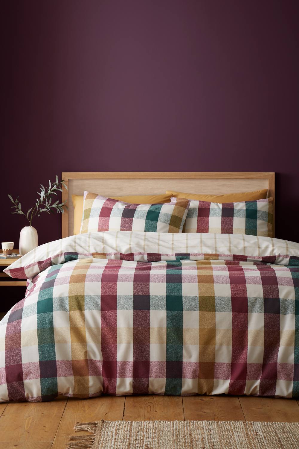 Catherine Lansfield 'Autumn Check' Reversible Duvet Cover Set