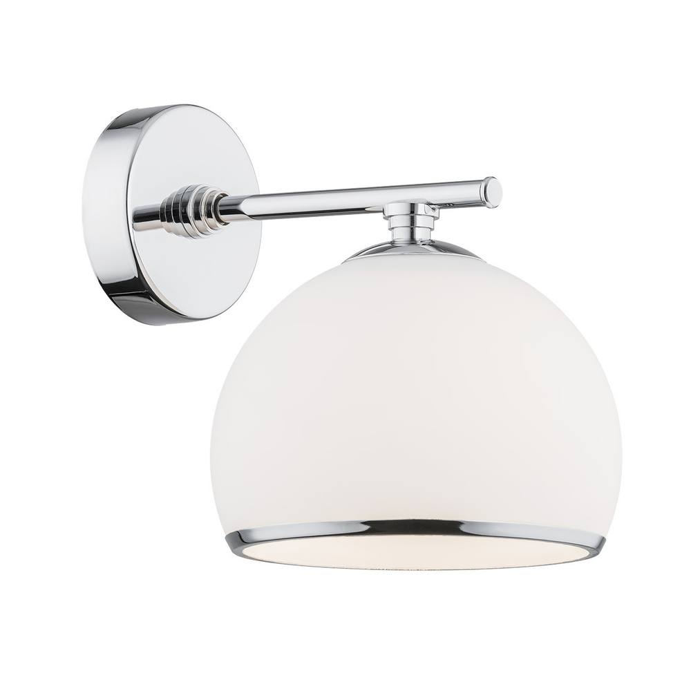 Netlighting Marbella Dome Wall Lamp Opal Matt Chrome in Grey