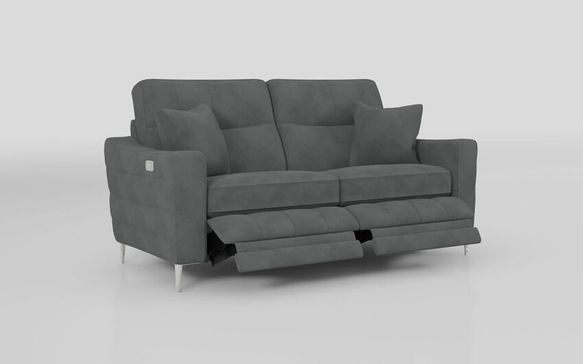 Grey Fabric Gretna 2 Seater Power Recliner Sofa