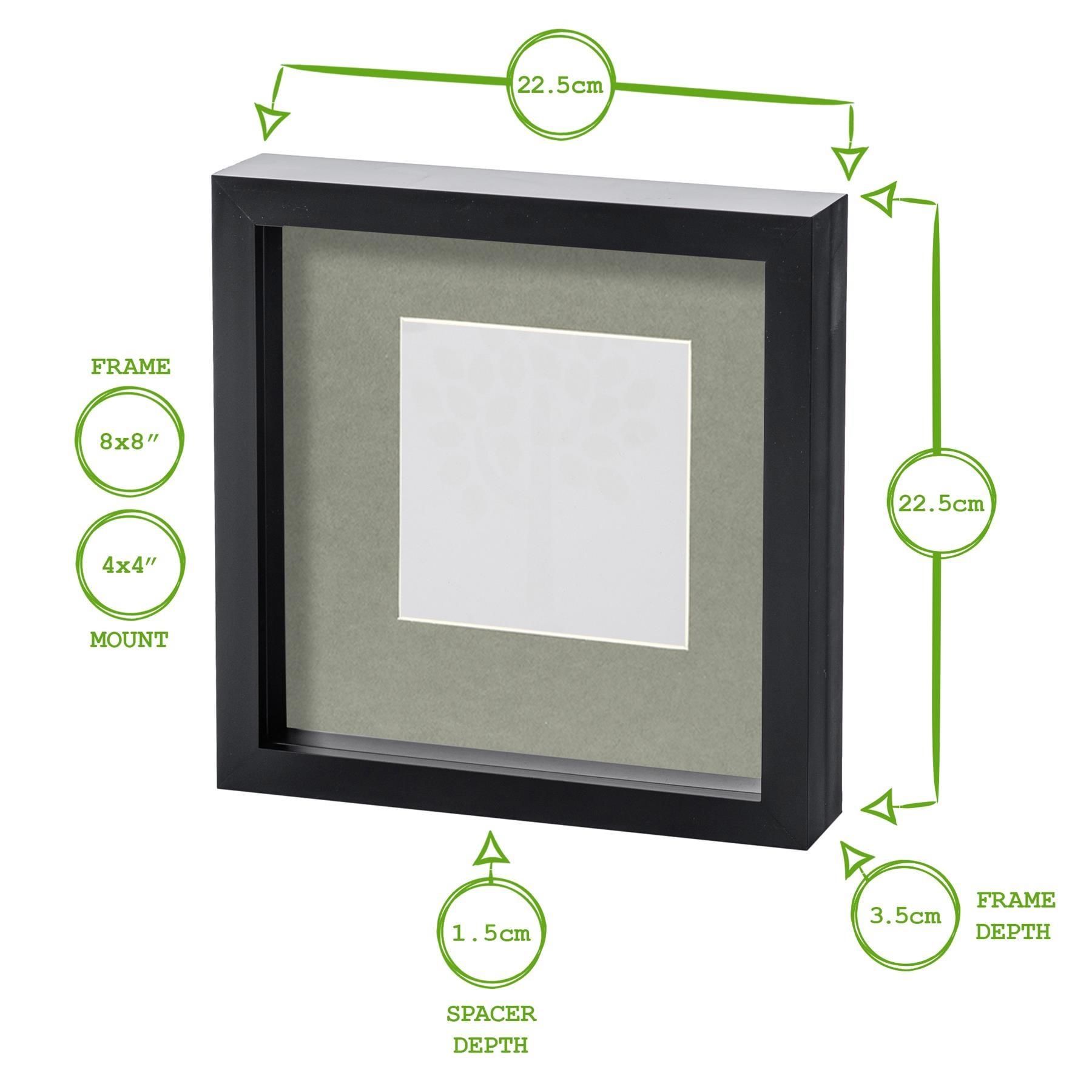 Nicola Spring 8" x 8" White 3D Box Photo Frame - 4" x 4" Mount 4