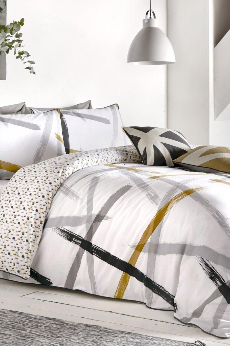 Appletree 'Leda' 100% Natural Cotton Print Duvet Cover Set in Grey