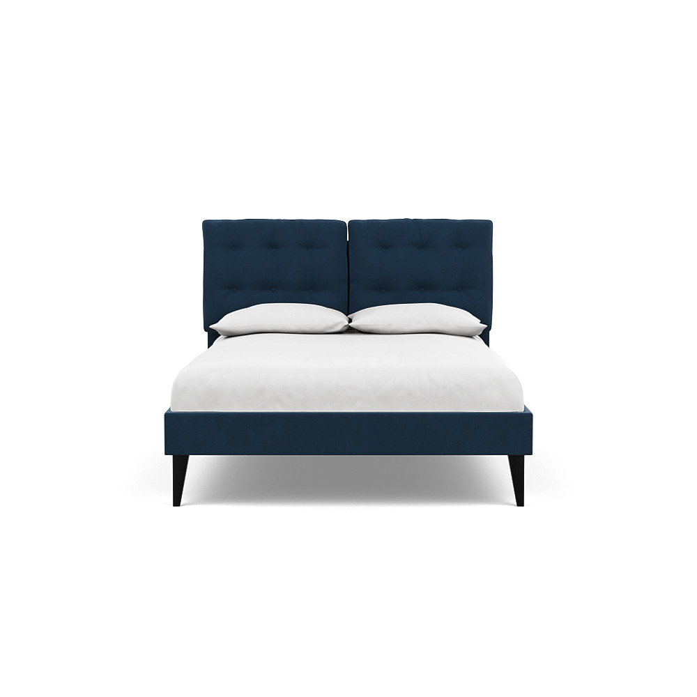 Heal's Mistral Double Bed Smart Velvet Pacific Black Feet