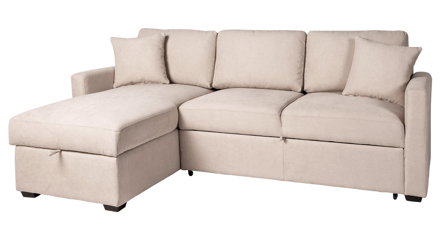 Habitat Reagan Left Corner Fabric Sofa Bed - Natural