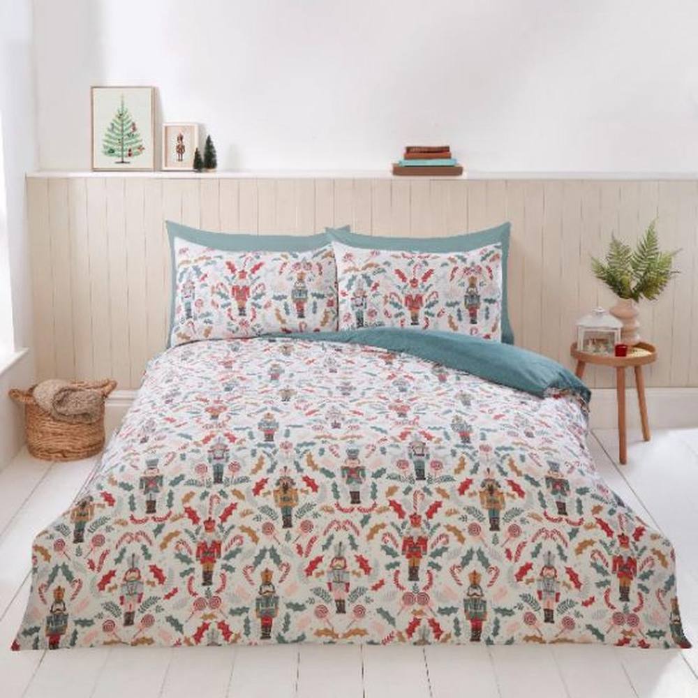 Rapport Home Nutcracker Microfibre Reversible Duvet Cover Set with Pillowcase