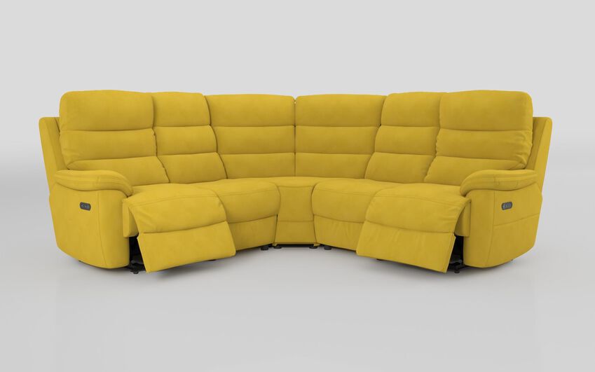 Green Fabric Ossett 2 Corner 2 Power Sofa with Head Tilt