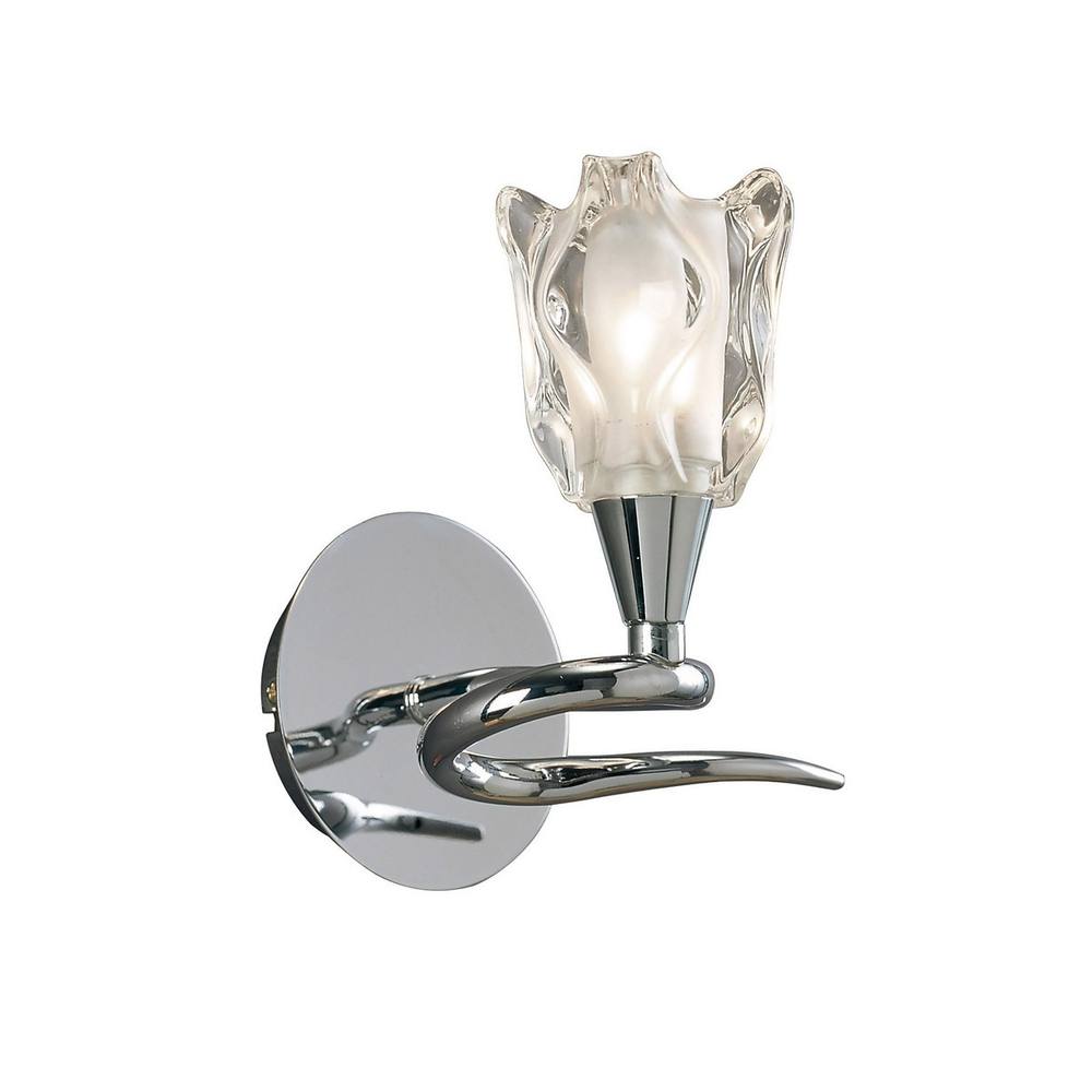 Netlighting Amel Wall Lamp Switched 1 Light L1SGU10 Polished Chrome in Grey