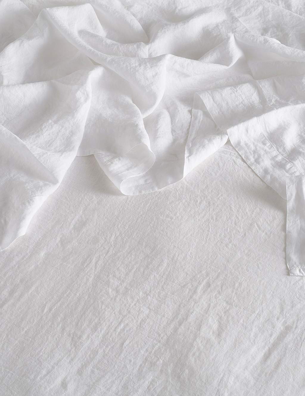 Bedfolk Pure Linen Washed Flat Sheet White
