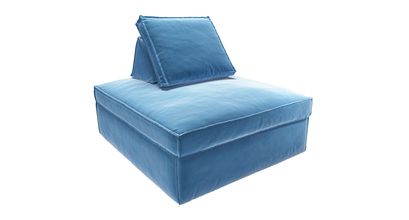 Harry Large Pouffe with bolster cushion in Bahama Cotton Matt Velvet - sofa.com