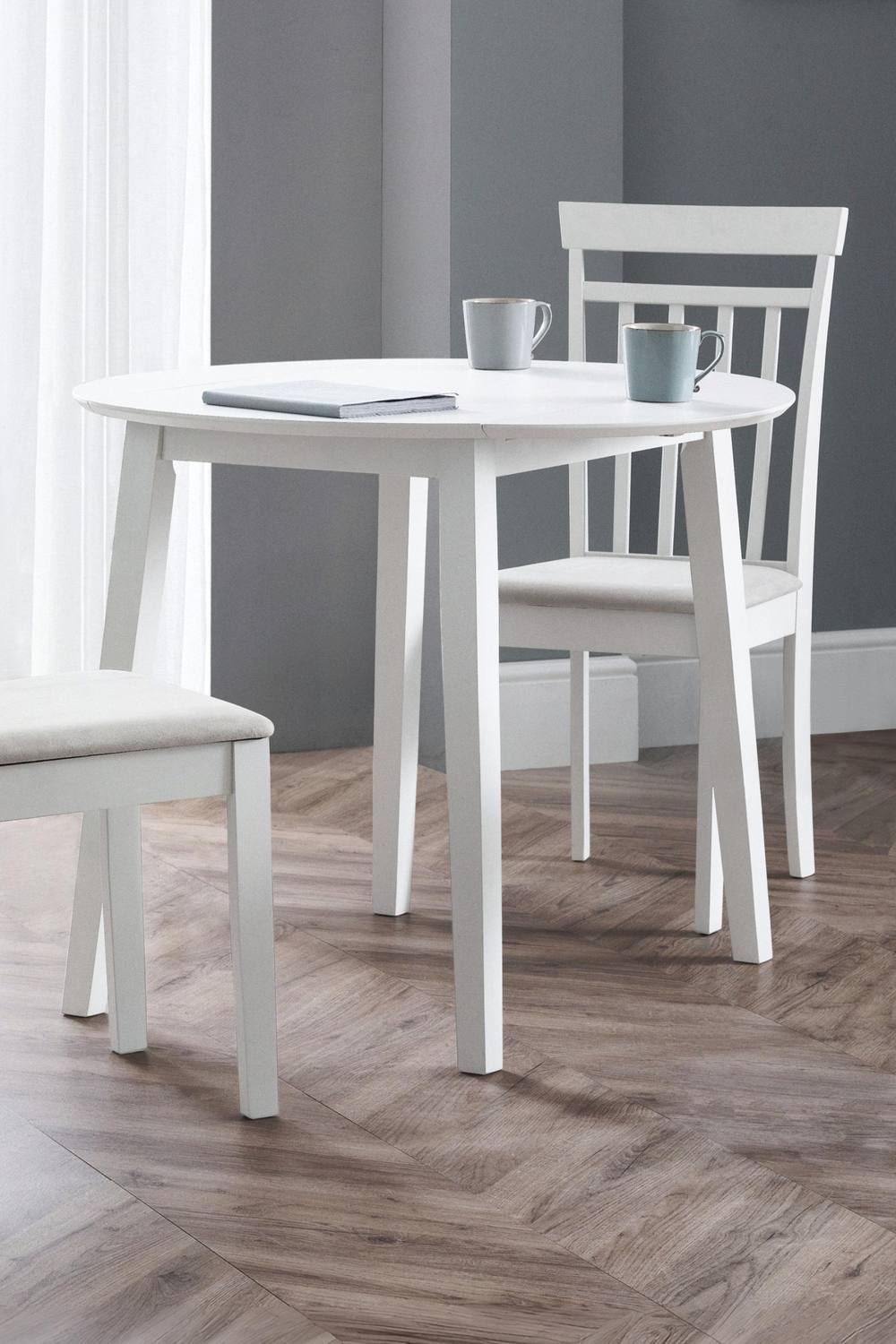 Julian Bowen Coast Round 2-4 Seater Drop Leaf Dining Table in White