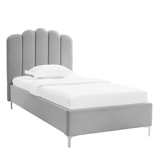 Willow Sumptuous Velvet Single Bed In Silver
