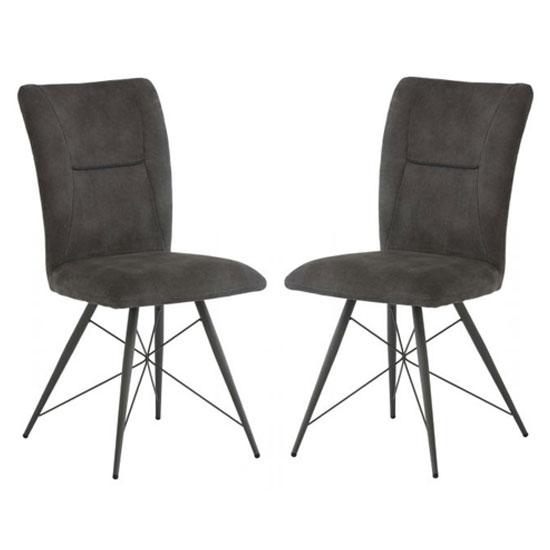 Amalfi Grey Fabric Dining Chair In A Pair