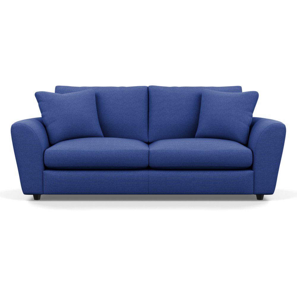 Heal's Snooze 4 Seater Sofa Brushed Cotton Cobalt Black Feet