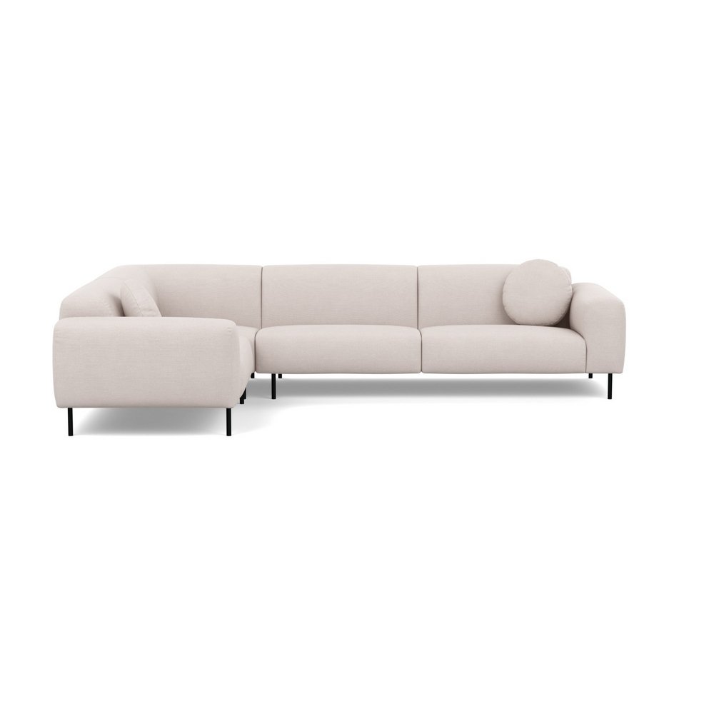 Heal's Luna Medium Left Hand Facing Corner Sofa Tundra Texture Stone Black