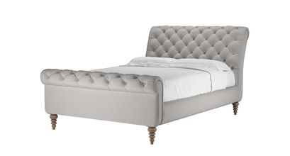 Knightsbridge Double Bed in Dove Smart Velvet - sofa.com