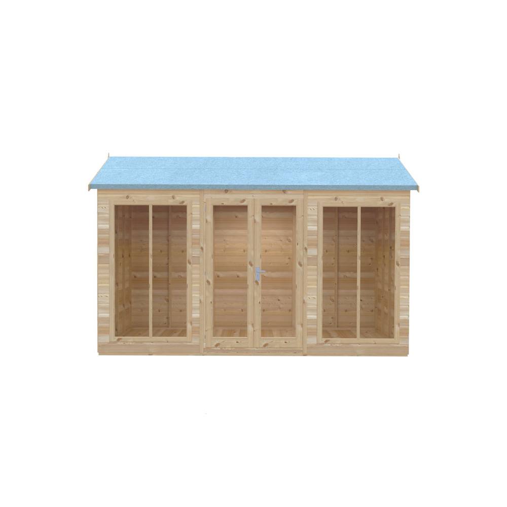 Shires Mayfield 12 x 6 Summerhouse - Wood - L179 x W357 x H240.9 cm in Light Brown