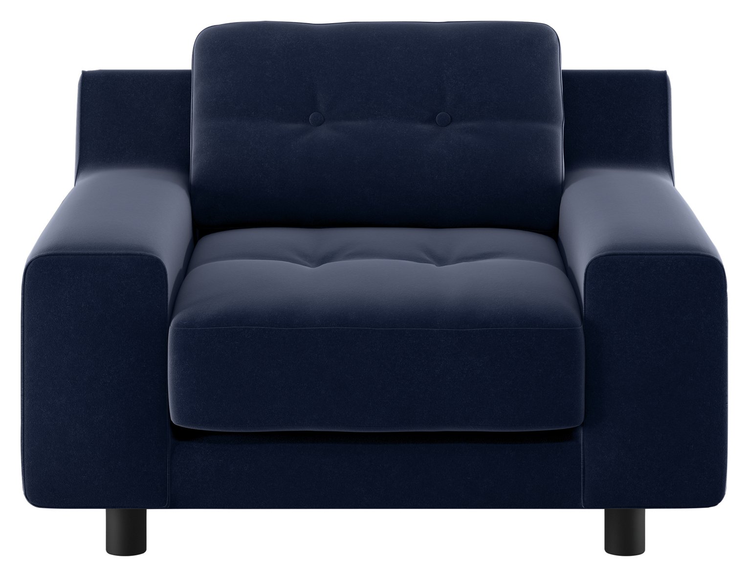 Habitat Hendricks Navy Velvet Buttoned Armchair
