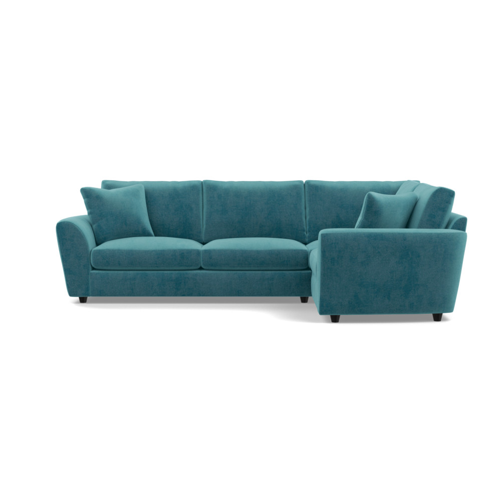 Heal's Snooze Right Hand Facing Corner Sofa Smart Luxe Velvet Airforce Blue