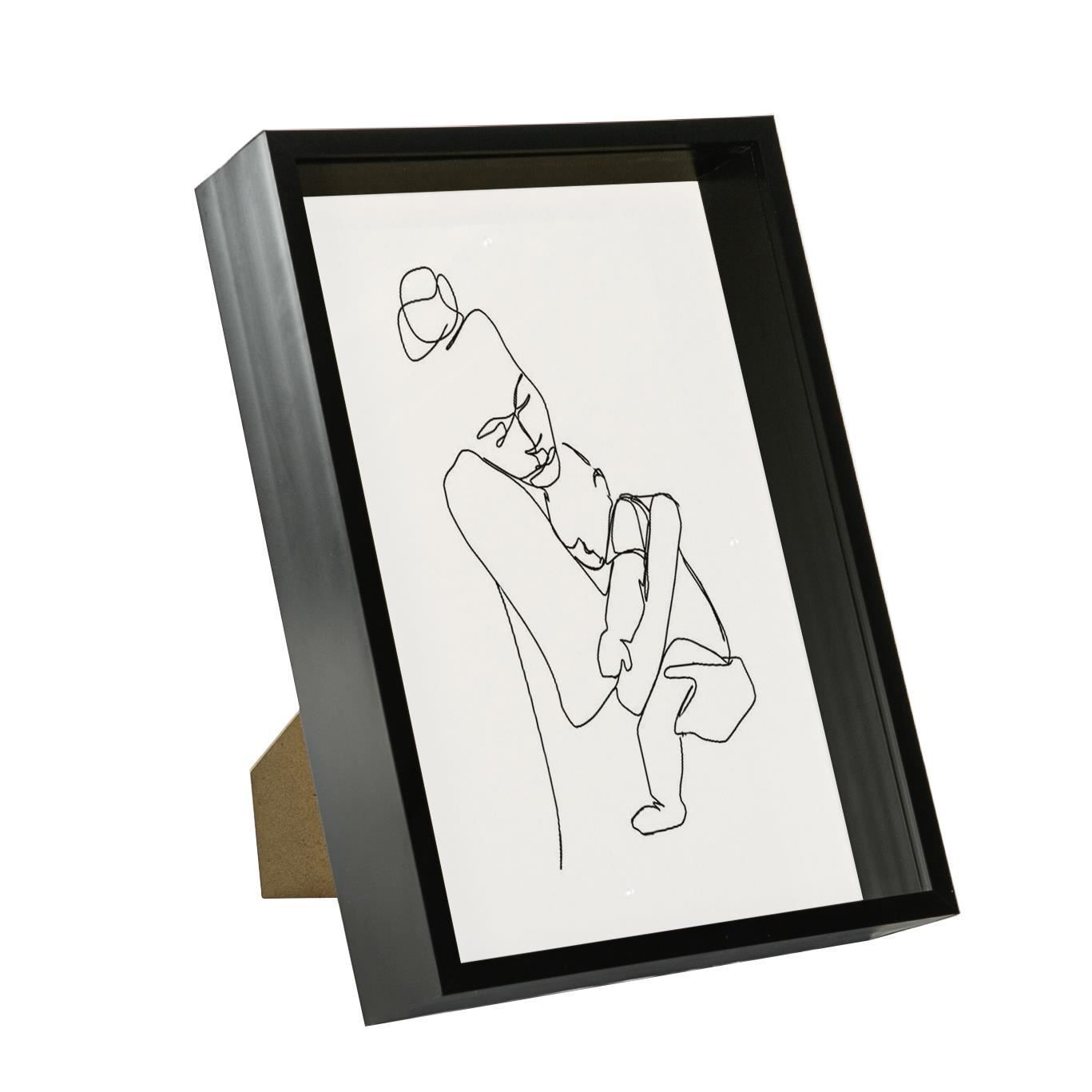 Nicola Spring Deep Box Photo Frame - A4 (8 x 12") in Black