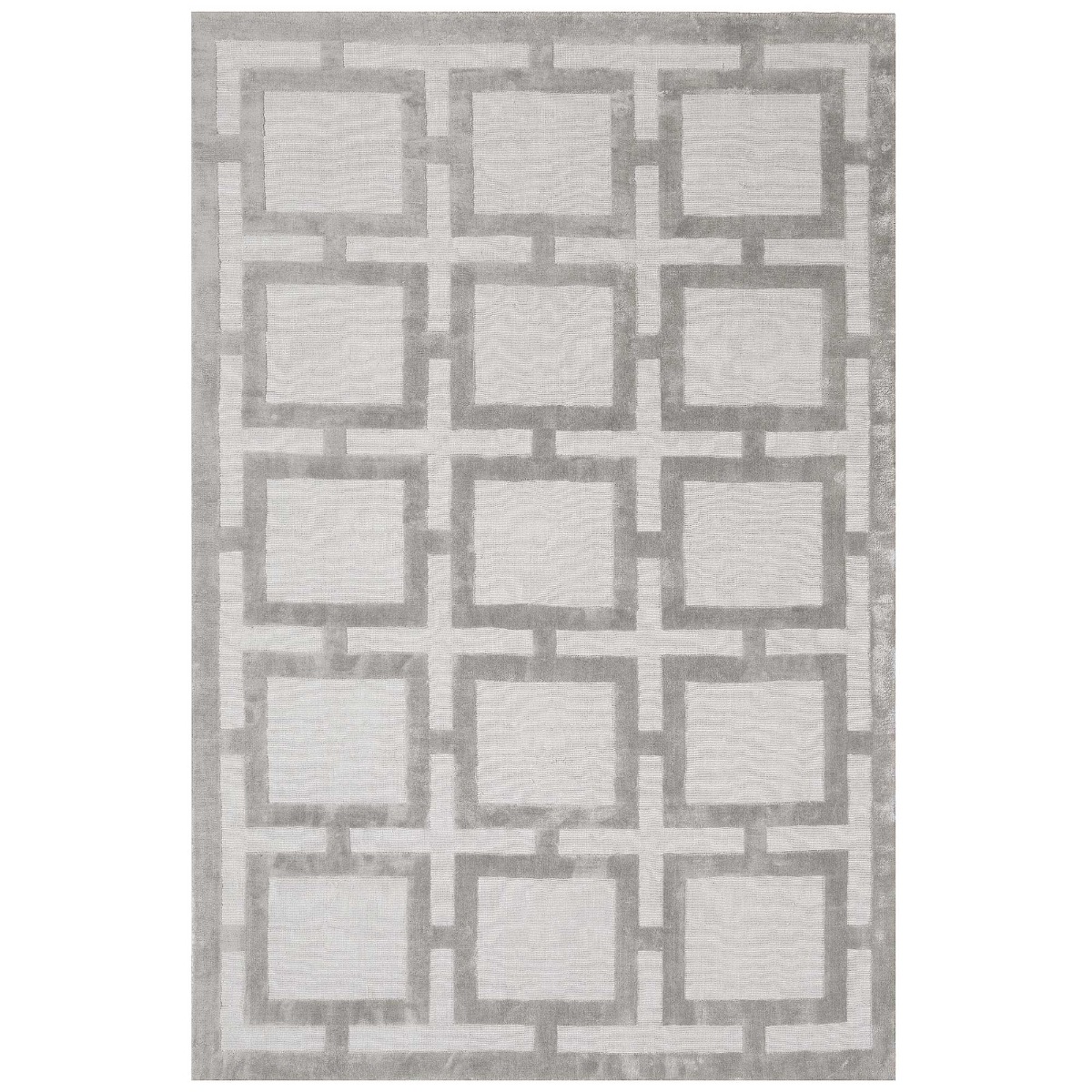 Eaton Silver 120x180cm Rug, Square Viscose | W120cm | Barker & Stonehouse
