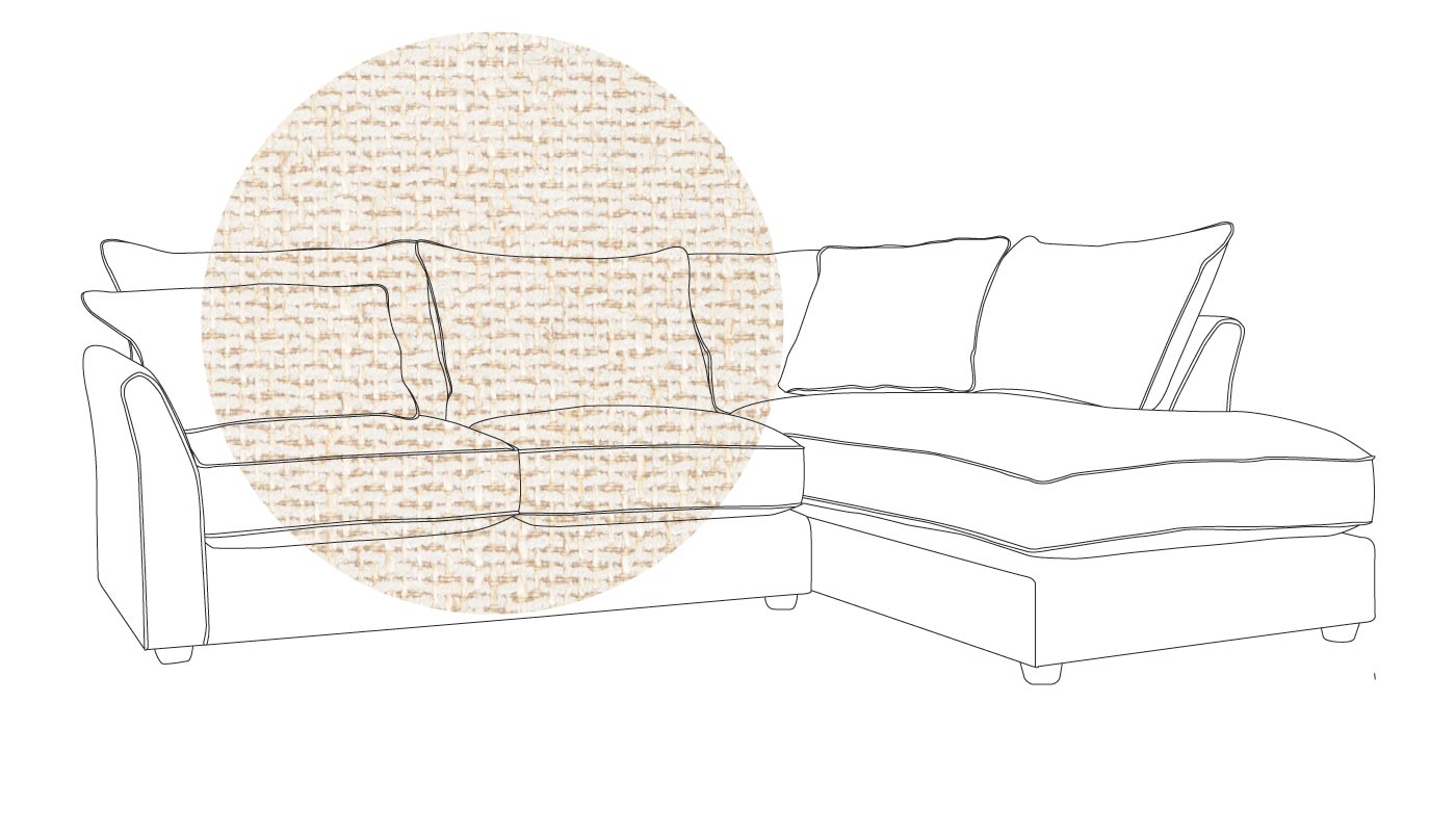 Heal's Tailor Right Hand Facing Corner Sofa Texture Limestone Natural Feet