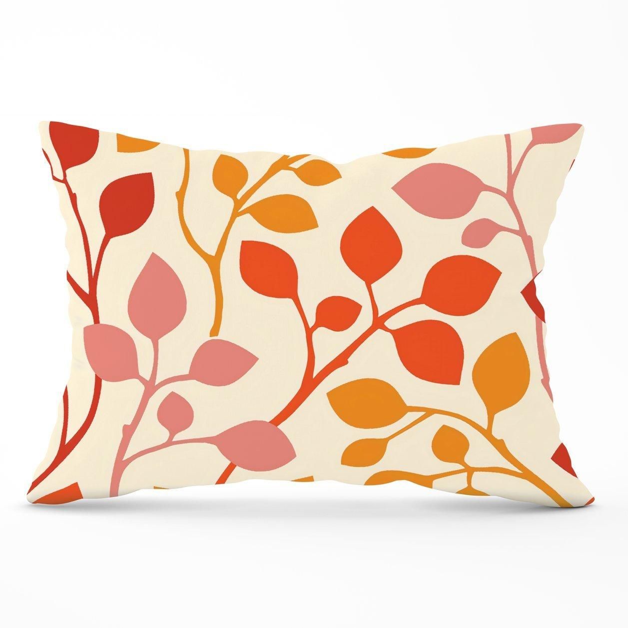 Warren Reed - Designer Colorful Autumn Leaves Cushions in Red