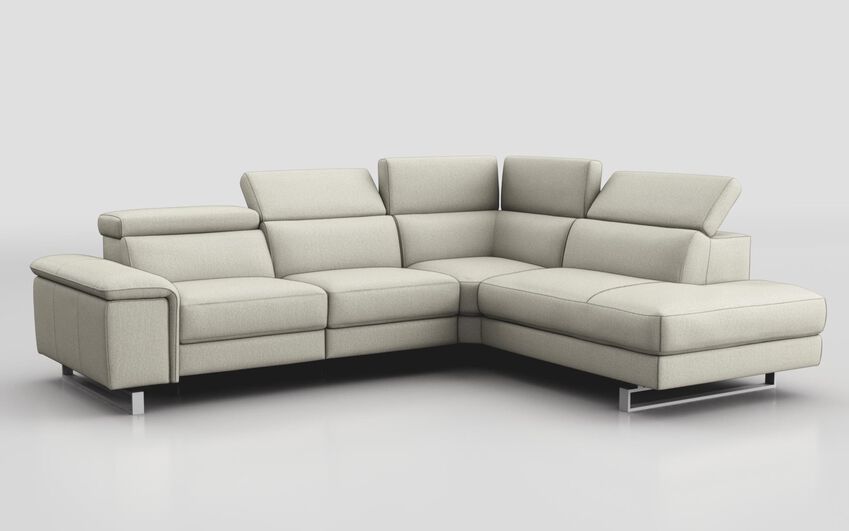 Grey Fabric Viserba 3 Corner 2 Sofa with Right Hand Facing Chaise & Manual Head Tilt