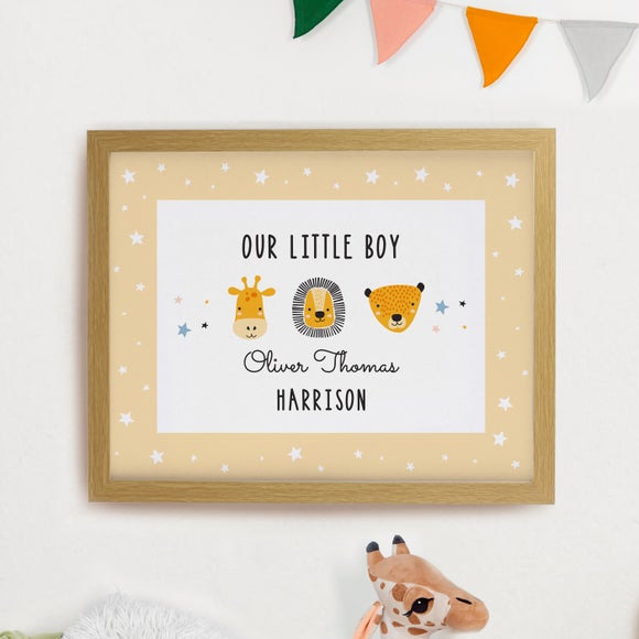 Personalised Safari Animals Poster Frame