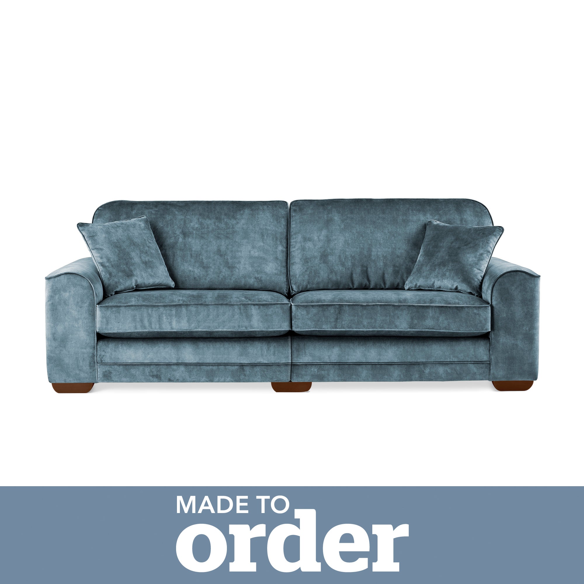 Morello 4 Seater Sofa Slub Velvet Blue