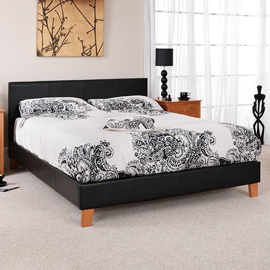 Tivoli Black Faux Leather King Size Bed