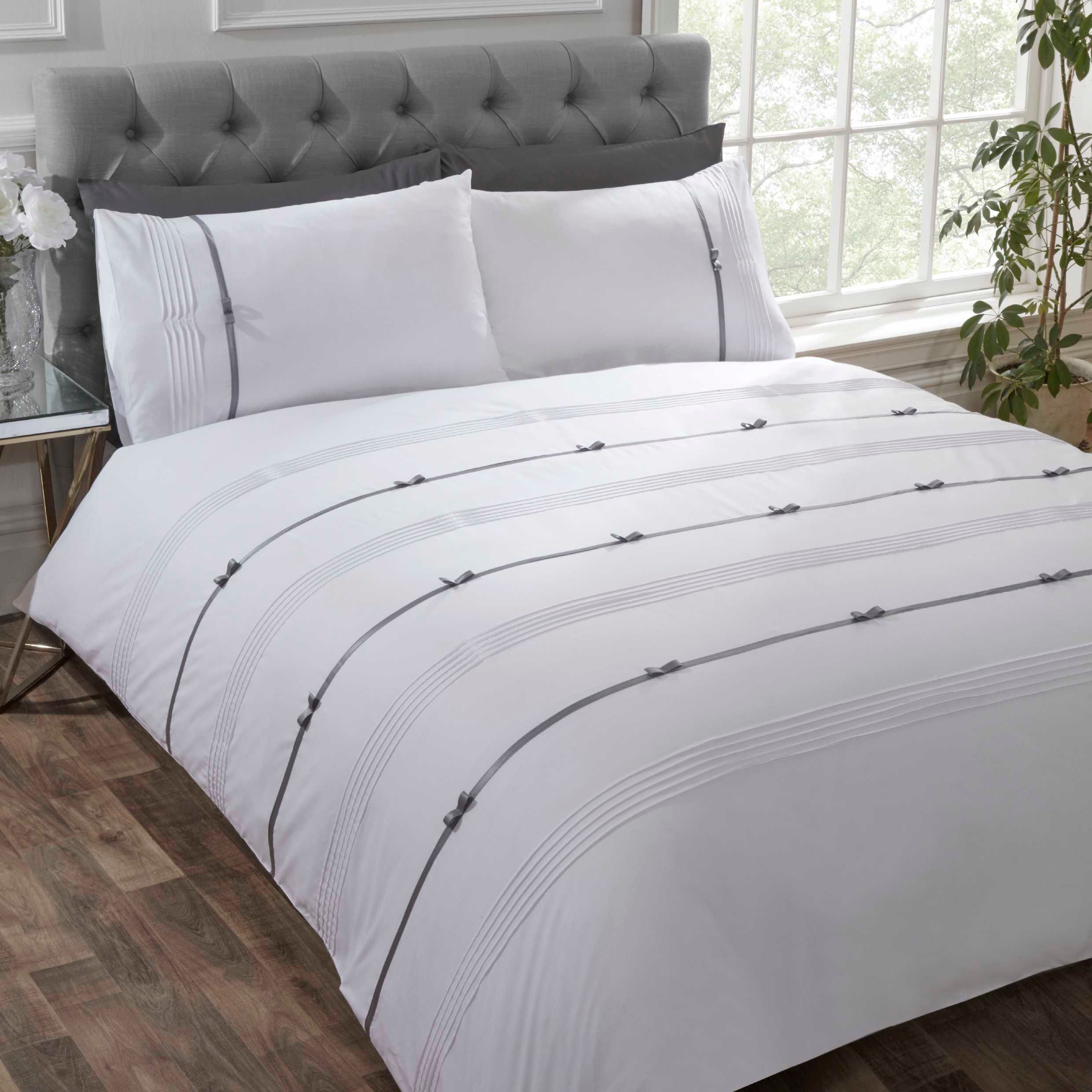 Rapport Home Clarissa Polycotton Duvet Cover Set With Pillowcase in White