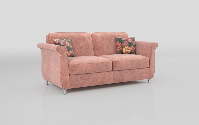 ScS Living Pink Fabric Spark 3 Seater Sofa