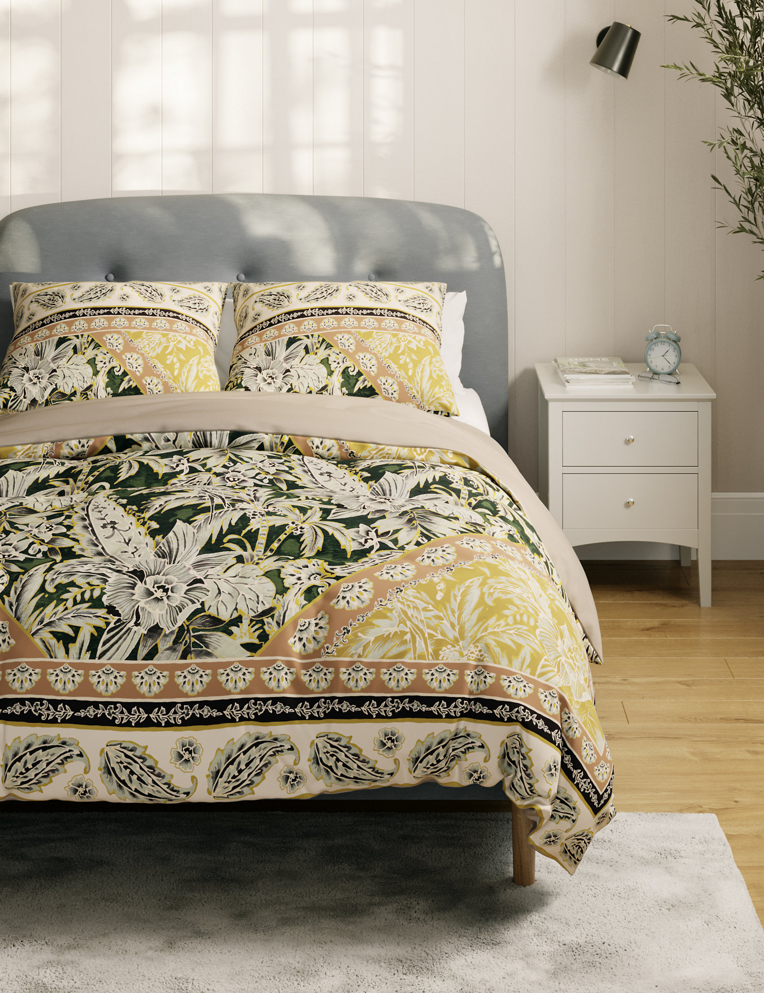 M&S Pure Cotton Tropical Paisley Bedding Set