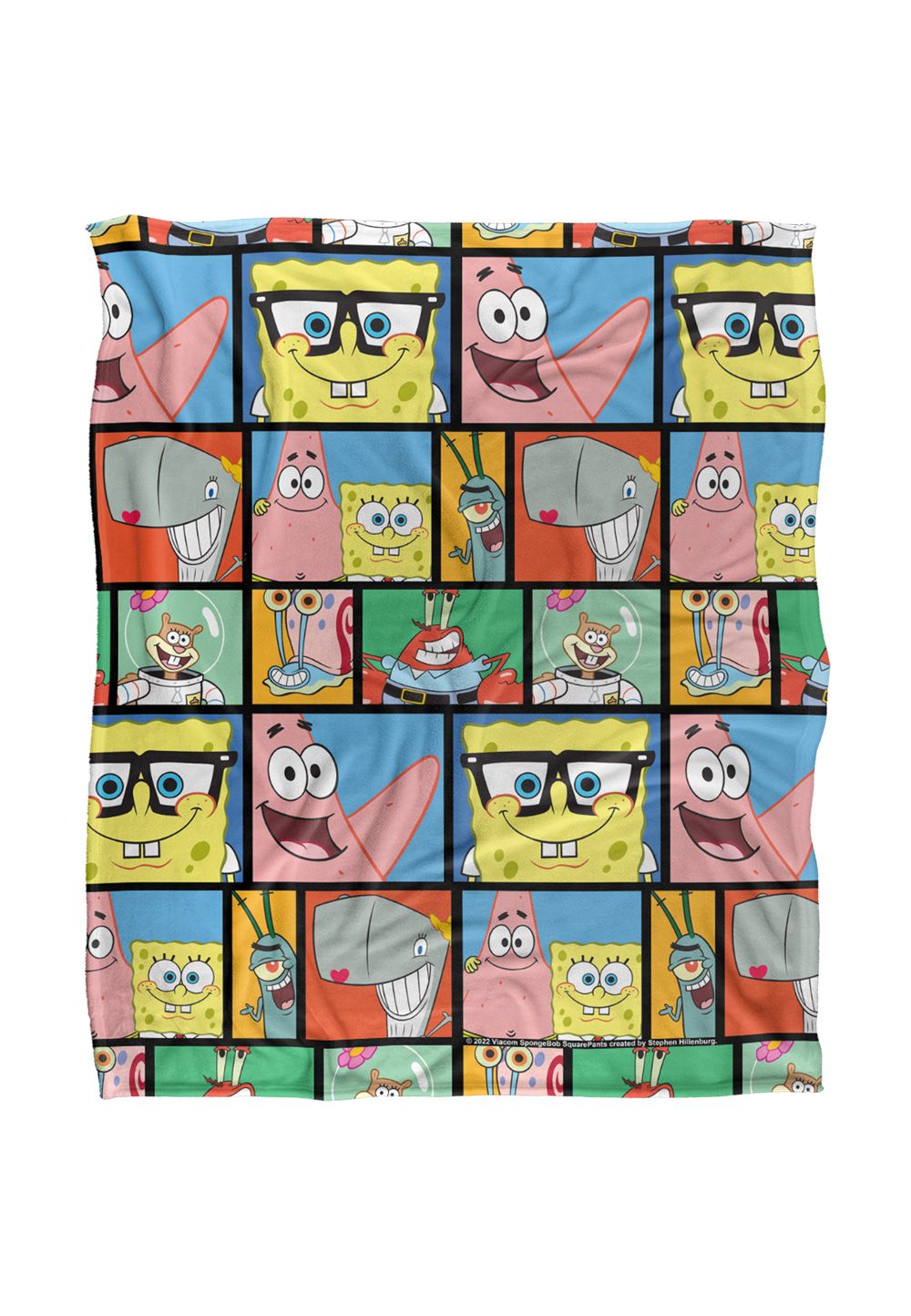 Spongebob Tile Pattern Silky Touch Super Soft Throw Blanket 152 X 127 cm in White