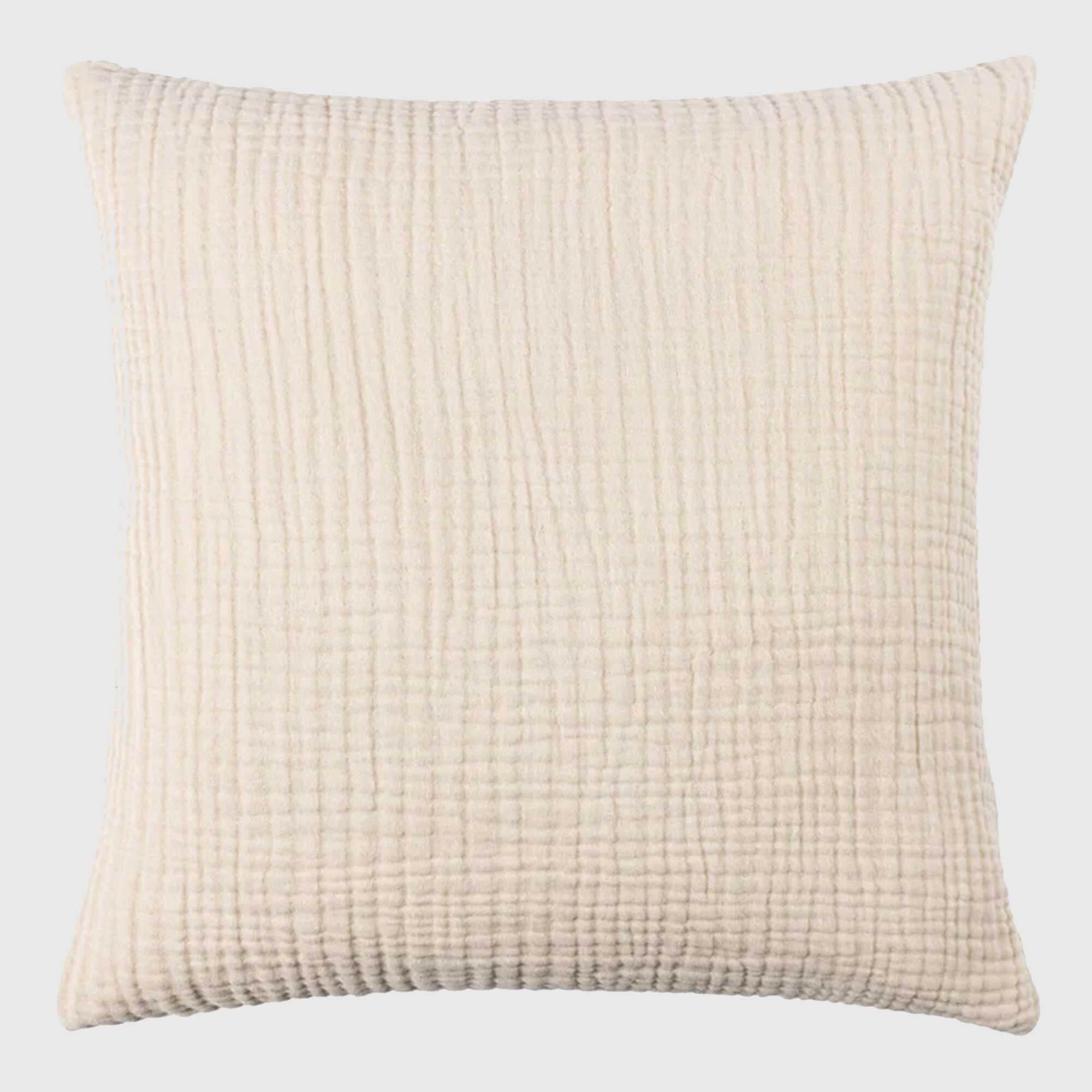 Waffle Natural Cushion, Square, Neutral Cotton | Barker & Stonehouse